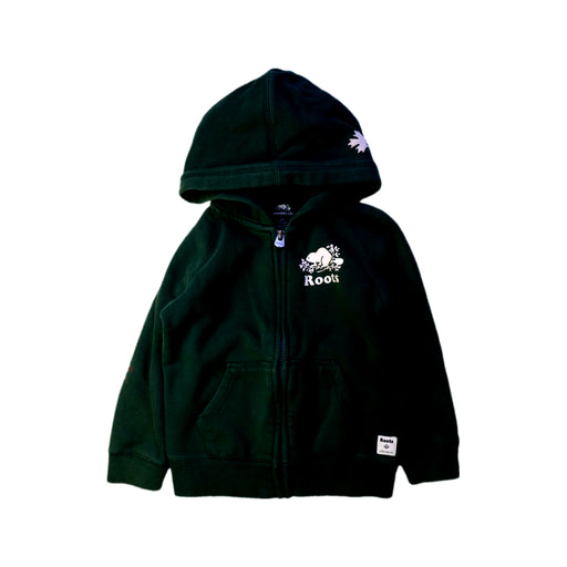 A Green Hooded Sweatshirts from Roots in size 4T for neutral. (Front View)