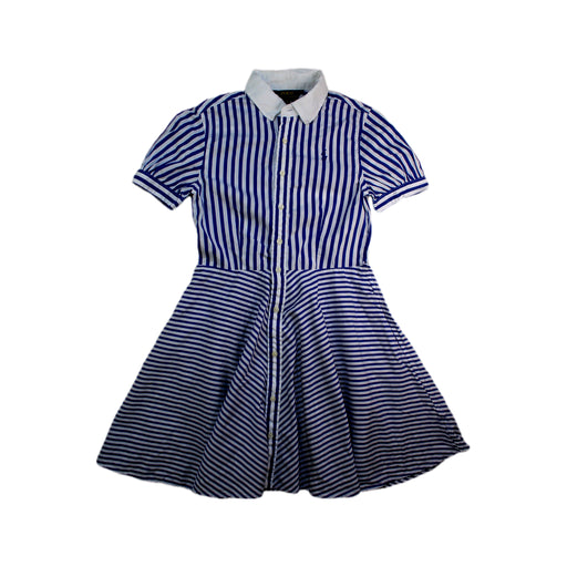 A Blue Short Sleeve Dresses from Polo Ralph Lauren in size 10Y for girl. (Front View)