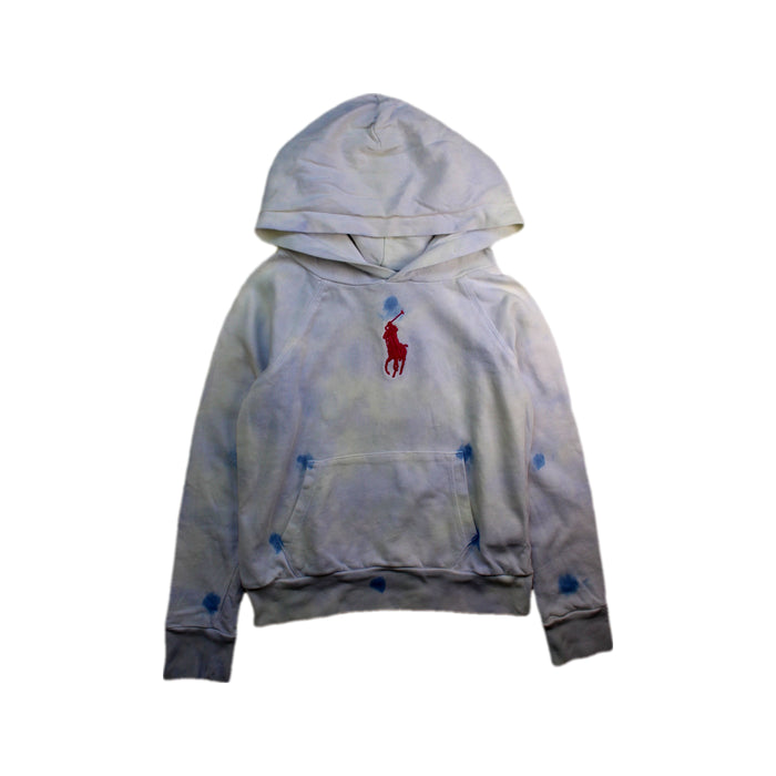 A White Hooded Sweatshirts from Polo Ralph Lauren in size 8Y for girl. (Front View)