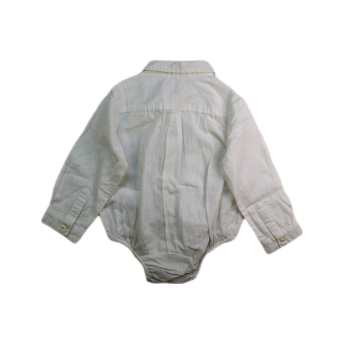 A Ivory Long Sleeve Bodysuits from Gocco in size 6-12M for boy. (Back View)