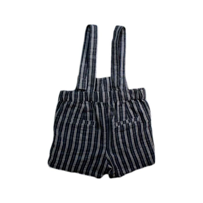 A Blue Overall Shorts from Gocco in size 6-12M for boy. (Back View)