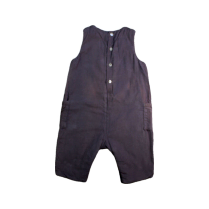A Brown Long Overalls from Jacadi in size 0-3M for boy. (Back View)