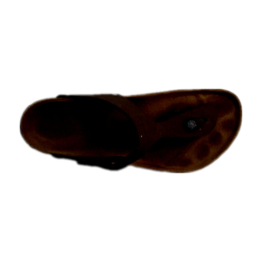 A Brown Sandals from Birkenstock in size 12Y for neutral. (Front View)