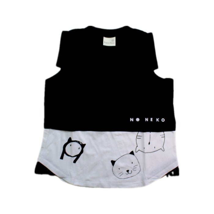 A Black Sleeveless Tops from Le Petit Pumm in size 5T for girl. (Front View)