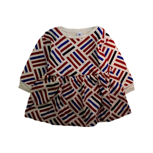 A Red Long Sleeve Dresses from Petit Bateau in size 4T for girl. (Front View)