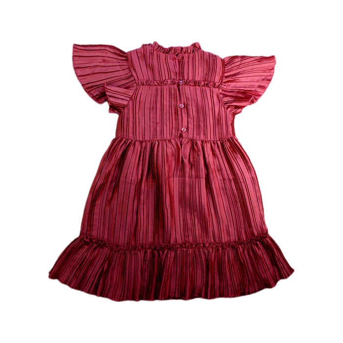 A Pink Short Sleeve Dresses from Janie & Jack in size 5T for girl. (Back View)