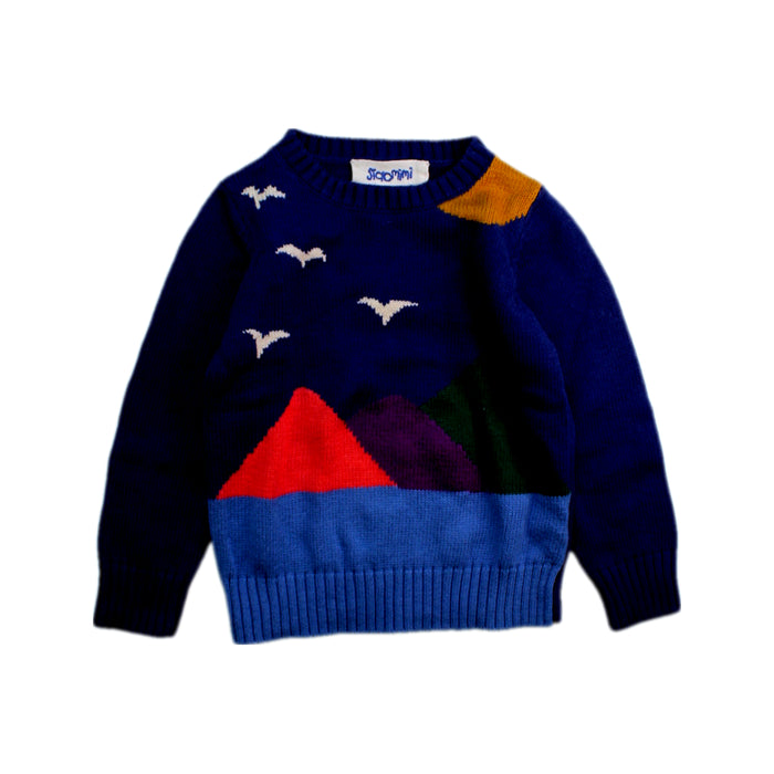 A Multicolour Knit Sweaters from Siaomimi in size 4T for boy. (Front View)