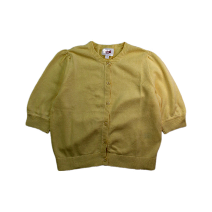 A Yellow Cardigans from Seed in size 5T for girl. (Front View)