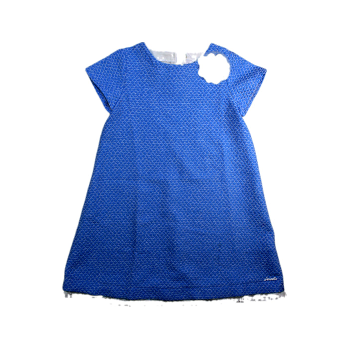 A Blue Short Sleeve Dresses from Simonetta in size 6T for girl. (Front View)