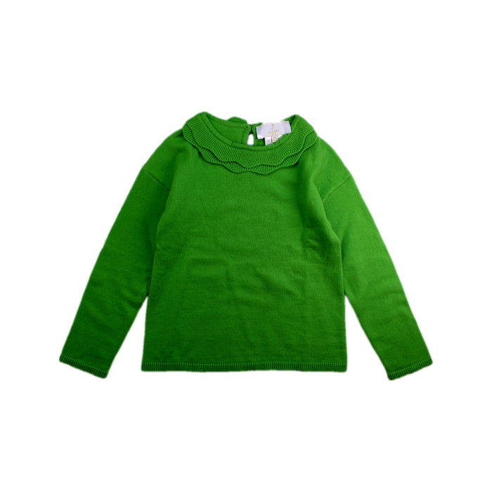 A Green Long Sleeve Tops from Jacadi in size 6T for girl. (Front View)