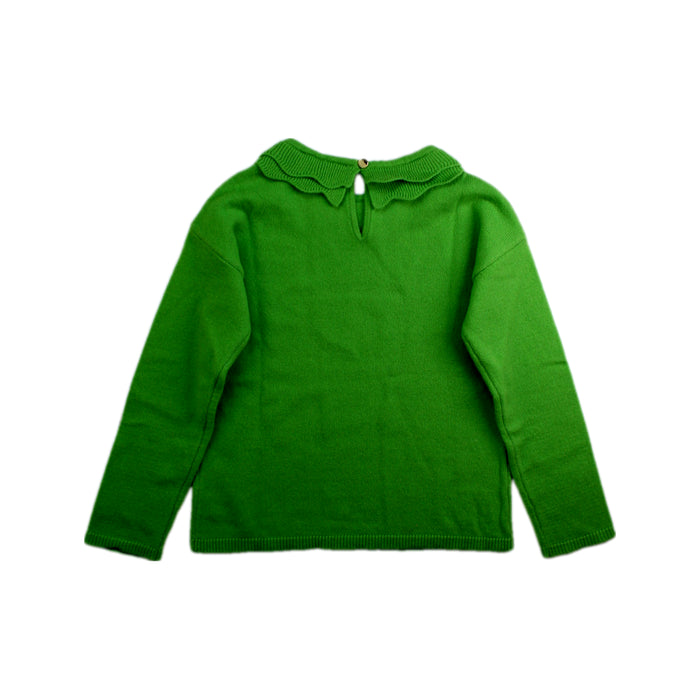 A Green Long Sleeve Tops from Jacadi in size 6T for girl. (Back View)