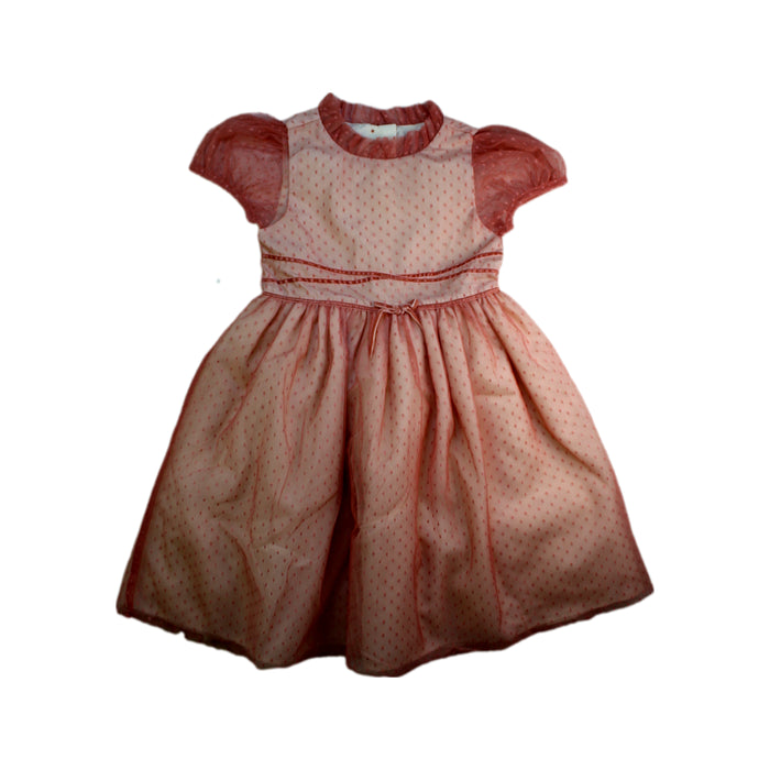 A Peach Short Sleeve Dresses from Janie & Jack in size 5T for girl. (Front View)