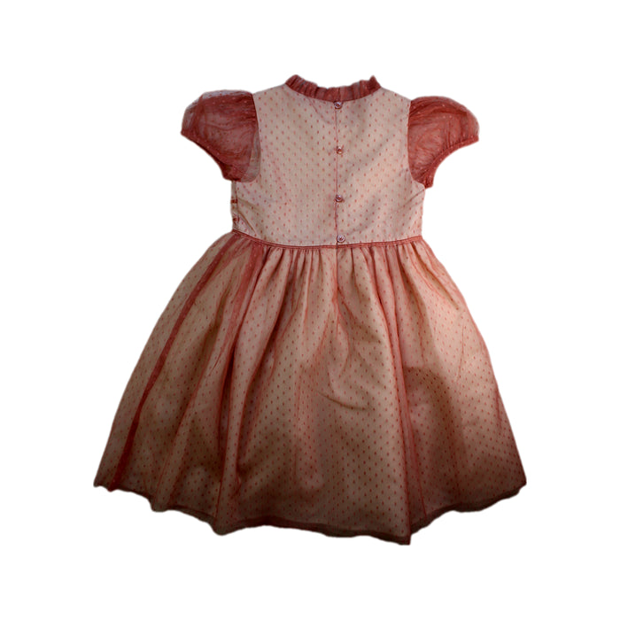 A Peach Short Sleeve Dresses from Janie & Jack in size 5T for girl. (Back View)