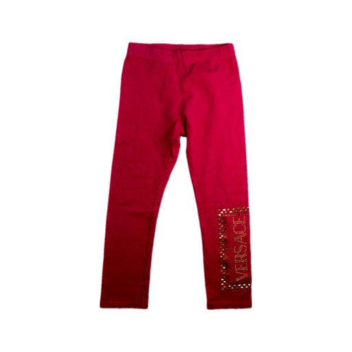 A Red Leggings from Young Versace in size 5T for girl. (Front View)