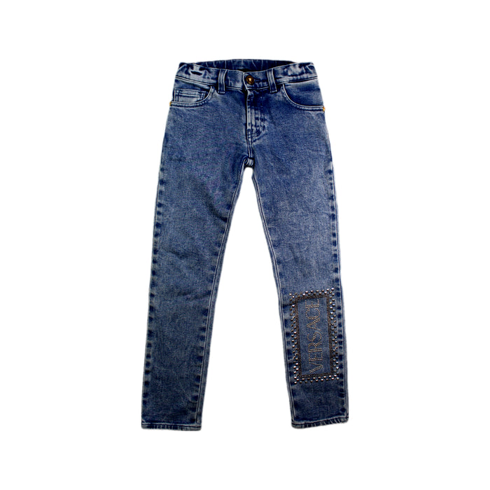 A Blue Jeans from Young Versace in size 6T for girl. (Front View)