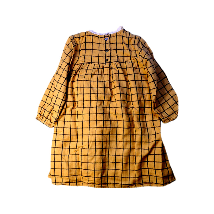 A Yellow Long Sleeve Dresses from Bout'Chou in size 2T for girl. (Back View)