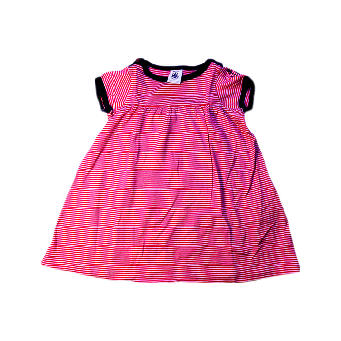 A Pink Short Sleeve Dresses from Petit Bateau in size 3-6M for girl. (Front View)