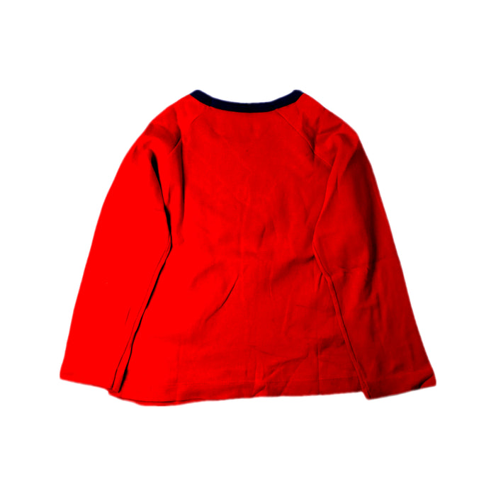 A Red Long Sleeve T Shirts from Petit Bateau in size 5T for boy. (Back View)