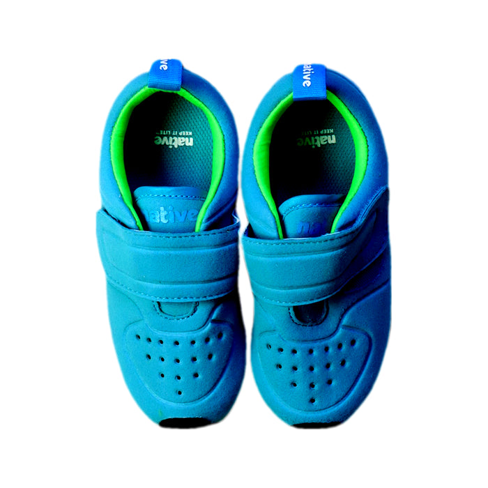 A Blue Sneakers from Native Shoes in size 4T for boy. (Back View)