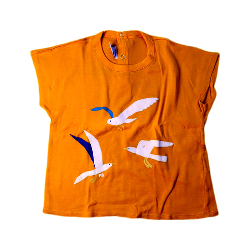 A Yellow Short Sleeve T Shirts from Petit Bateau in size 2T for boy. (Front View)