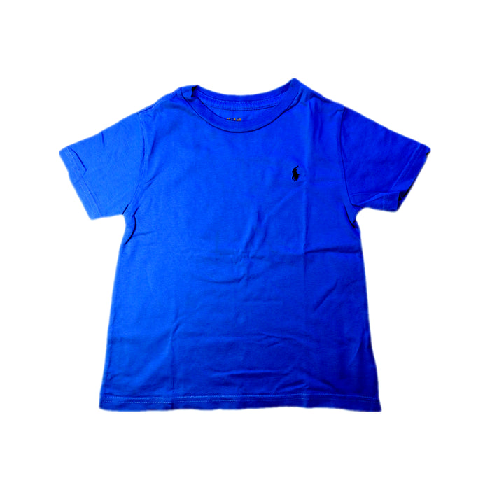 A Blue Short Sleeve T Shirts from Polo Ralph Lauren in size 4T for boy. (Front View)