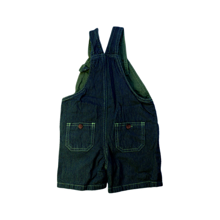 A Navy Overall Shorts from Bout'Chou in size 6-12M for boy. (Back View)
