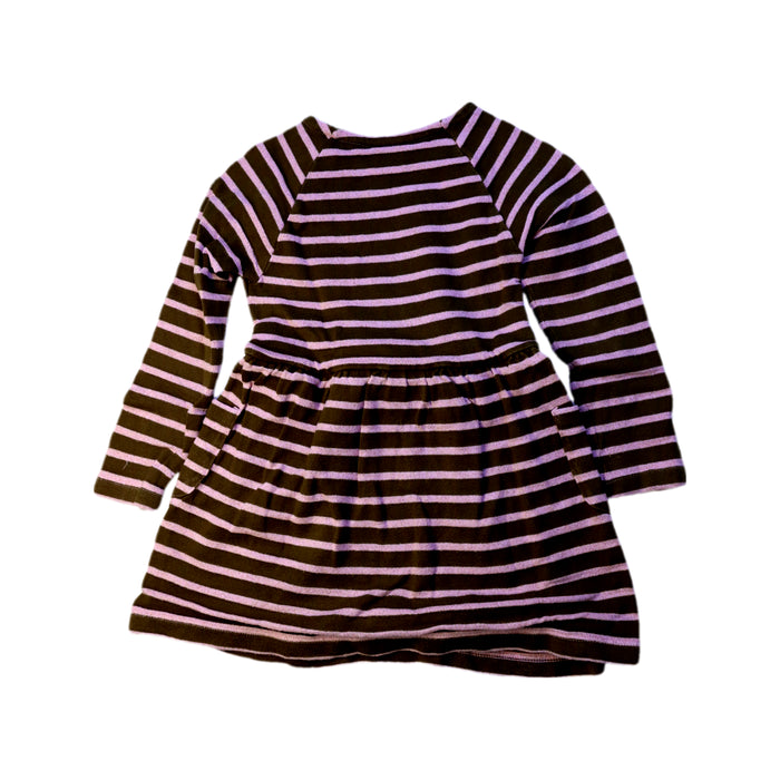 A Brown Long Sleeve Dresses from Petit Bateau in size 4T for girl. (Back View)