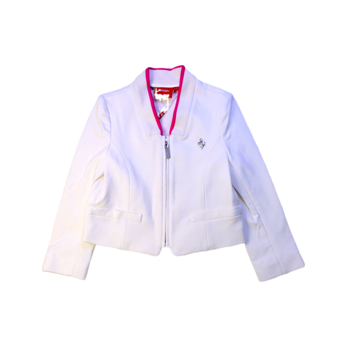 A White Lightweight Jackets from Ferrari in size 4T for girl. (Front View)
