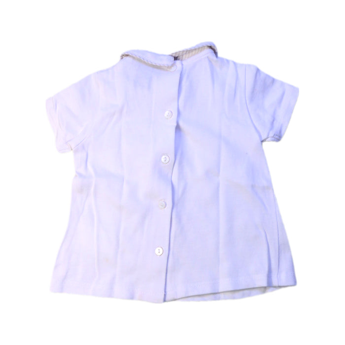 A White Short Sleeve Polos from Cyrillus in size 6-12M for girl. (Back View)