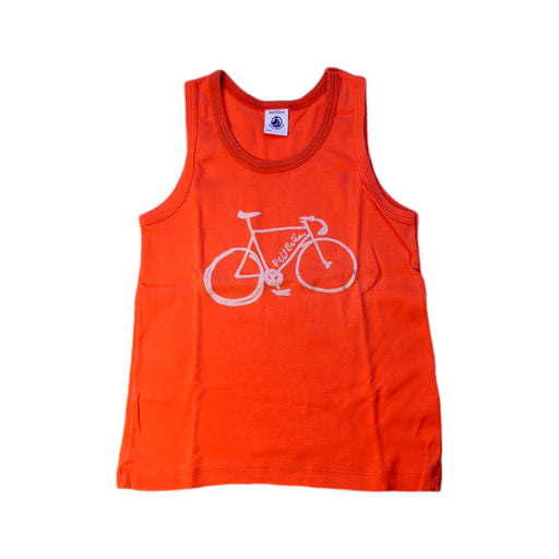 A Orange Sleeveless T Shirts from Petit Bateau in size 3-6M for boy. (Front View)