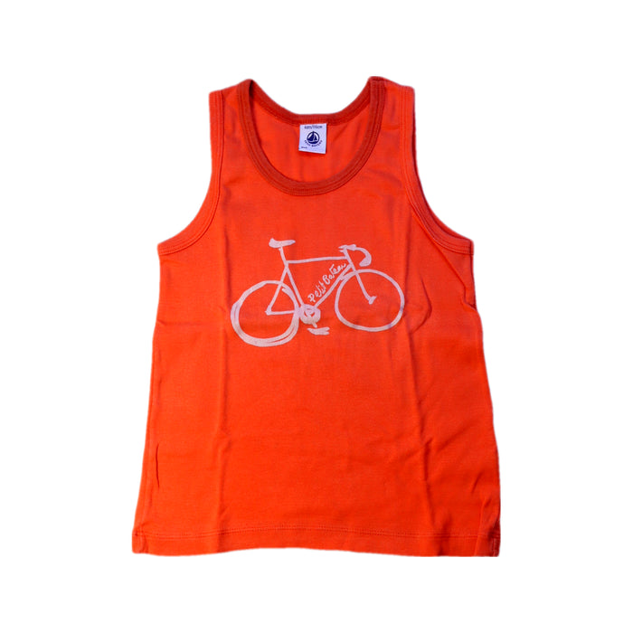 A Orange Sleeveless T Shirts from Petit Bateau in size 3-6M for boy. (Front View)