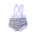 A Navy Overall Shorts from Bout'Chou in size 6-12M for girl. (Front View)