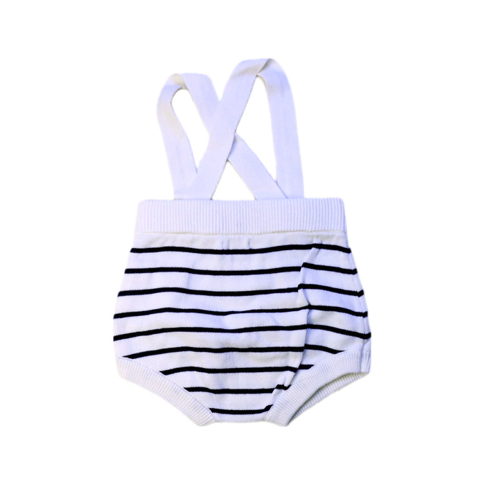 A Navy Overall Shorts from Bout'Chou in size 6-12M for girl. (Back View)