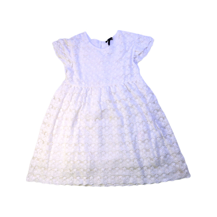 A White Short Sleeve Dresses from IKKS in size 4T for girl. (Front View)