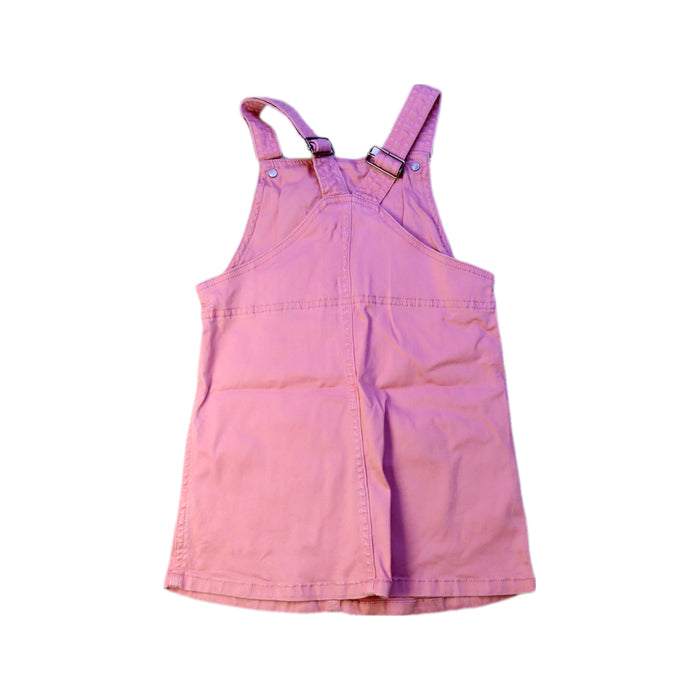 A Pink Overall Dresses from Polarn O. Pyret in size 4T for girl. (Back View)