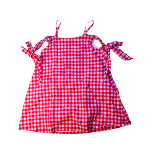 A Red Sleeveless Dresses from Piccola Ludo in size 4T for girl. (Front View)