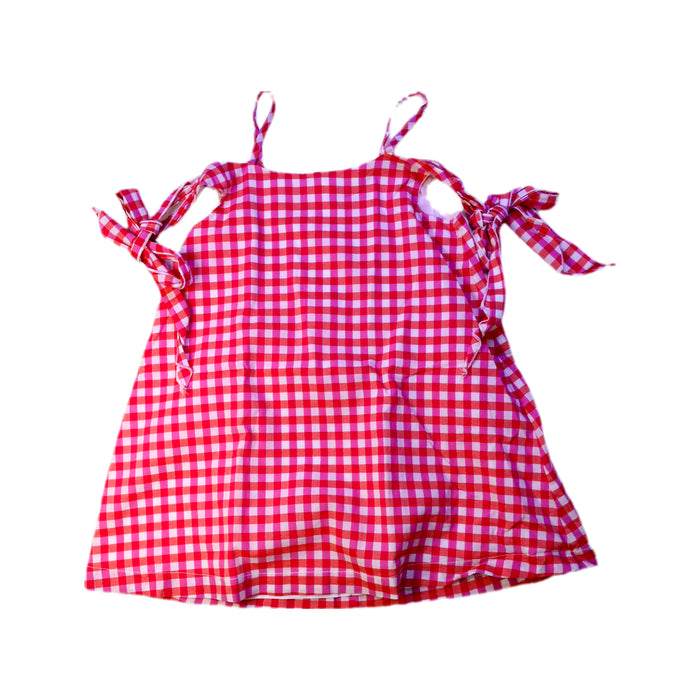 A Red Sleeveless Dresses from Piccola Ludo in size 4T for girl. (Front View)