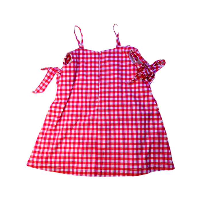 A Red Sleeveless Dresses from Piccola Ludo in size 4T for girl. (Back View)