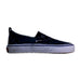 A Navy Slip Ons from Vans in size 7Y for neutral. (Front View)