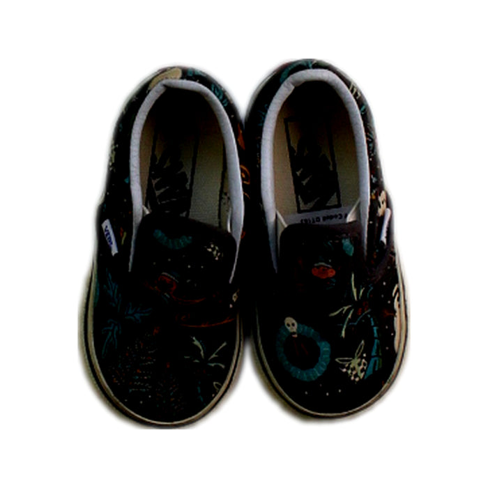 A Black Slip Ons from Vans in size 18-24M for boy. (Back View)