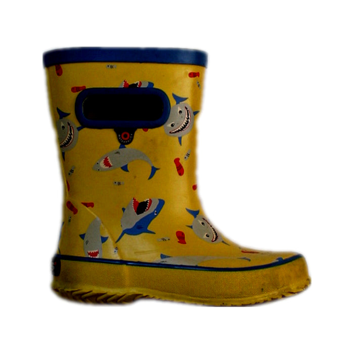 A Yellow Rain Boots from Bogs in size 3T for boy. (Front View)