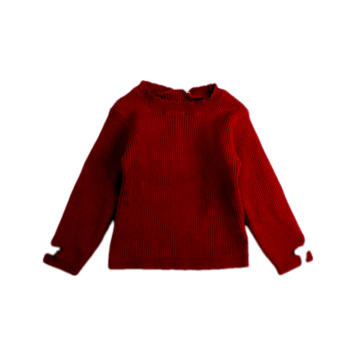A Red Long Sleeve Tops from Petit Main in size 12-18M for girl. (Front View)