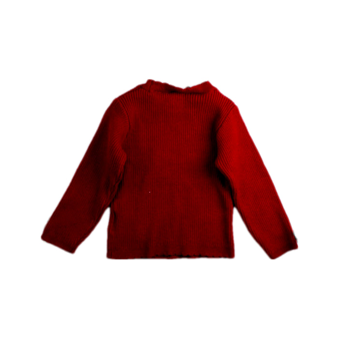 A Red Long Sleeve Tops from Petit Main in size 12-18M for girl. (Back View)