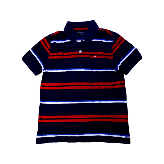 A Navy Short Sleeve Polos from Tommy Hilfiger in size 8Y for boy. (Front View)