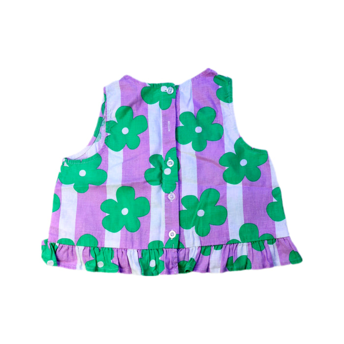 A Purple Sleeveless Tops from Seed in size 3T for girl. (Back View)