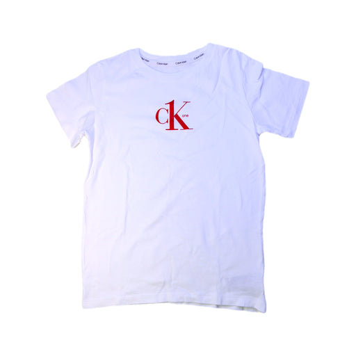 A White Short Sleeve T Shirts from Calvin Klein in size 8Y for neutral. (Front View)