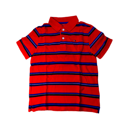 A Red Short Sleeve Polos from Tommy Hilfiger in size 8Y for boy. (Front View)