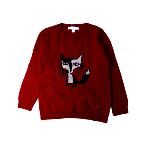 A Red Knit Sweaters from Burberry in size 6T for girl. (Front View)