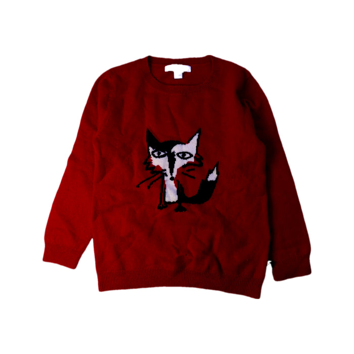 A Red Knit Sweaters from Burberry in size 6T for girl. (Front View)