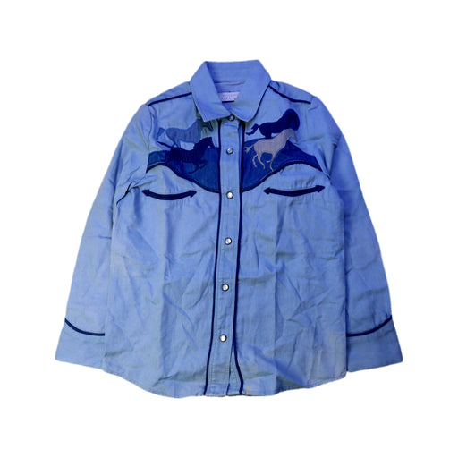 A Blue Long Sleeve Shirts from Stella McCartney in size 6T for girl. (Front View)